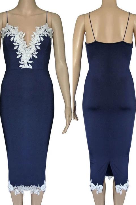 Navy Blue Spaghetti Strap Applique Sheath Short Homecoming Dresses, Party Dress N2155